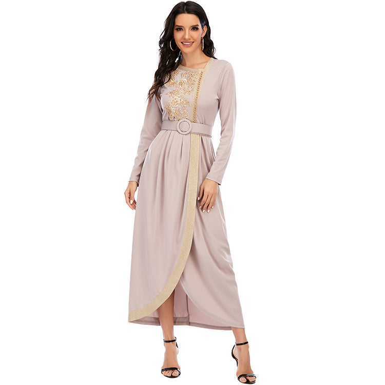 New Long Dress Embroidery Beaded Long Slim Fit Dress