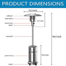 2 Set 48,000-BTU Umbrella Patio Propane Heater with Wheels,Stainless Steel Patio Heater,Stainless Steel Floorstanding Liquid Propane Heater Outdoor Patio,Patio Heater Standing Outdoor (Color:Silver)
