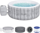 Large Round 2 to 4 Person Inflatable Hot Tub Portable Outdoor Spa with 120 AirJets and EnergySense Cover, Grey