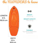 6' Youth Kayak with Paddle. Designed for Stability and Safety, It's The Perfect Choice for Young Paddlers Ready to Conquer The Water