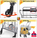 Shopping Cart with Wheels, Metal Grocery Cart with Wheels, Shopping Carts For Groceries