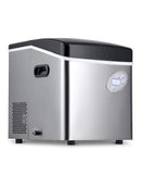 Portable Ice Maker 50 lb. Daily, 12 Cubes in Under 7 Minutes - Compact Countertop Design - 3 Size Bullet Shaped Ice - for Kitchen/Office/RV/Bar - Stainless Steel