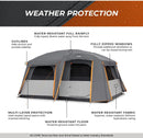 Straight Wall Cabin Tents | 10 Person / 11 Person / 12 Person Large Multi Room Family Tents for Car Camping & Outdoor Adventures