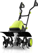 Electric Tiller, 15-Amp 18-Inch Width 9-Inch Depth Corded Tiller Cultivator 24 Durable Steel Tines Gardening Tiller with Adjustable Wheels Foldable Handle for Easy Soil Cultivation