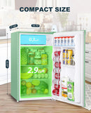 3.2 Cu.Ft Mini Fridge with Freezer – Single Door Compact Refrigerator for Dorm, Bedroom, or Office – Adjustable Thermostat, Black