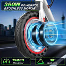 Electric Scooter - 8.5" Solid Tires, 350W Motor, Up to 19 MPH and 21-23 Miles Long-Range Portable Foldable Commuting Scooter for Adults with Double Braking System and App