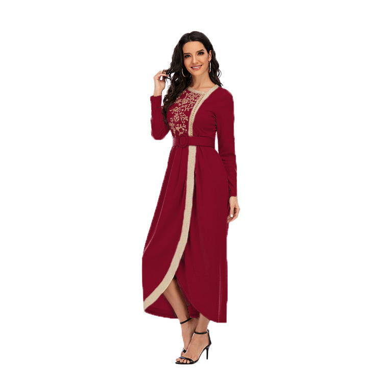 New Long Dress Embroidery Beaded Long Slim Fit Dress
