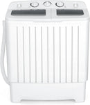 Portable Washing Machine, Twin Tub 20 Lbs Capacity, Washer(12 Lbs) and Spinner(8 Lbs), Durable Design, Timer Control, Compact Laundry Washer for RV, Apartments and Dorms, Grey+White