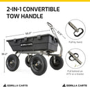 Heavy Duty Poly Utility Dump Wagon Garden Cart w/Pneumatic Tires, 6 Cu Ft - 1200 lb Capacity Outdoor Wheelbarrow for Yard, Landscaping & Gardening, Lawn Tractor or ATV Towable-Gorilla Carts