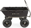 Heavy Duty Poly Utility Dump Wagon Garden Cart w/Pneumatic Tires, 6 Cu Ft - 1200 lb Capacity Outdoor Wheelbarrow for Yard, Landscaping & Gardening, Lawn Tractor or ATV Towable-Gorilla Carts