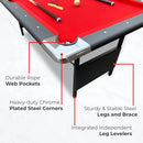 6 Ft Portable Pool Table, Adults Folding Billiards Tables for Game Room with Easy Foldable Storage, Includes Full Set of Billiard Balls, Cues, Chalk & Brush
