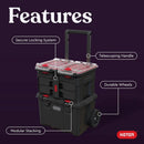Modular Tools Organizer for Garage Storage and DIY, 3 Piece Resin Rolling Tool Box System for Small Parts