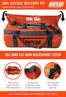 Ultimate Adventure Bag -1680D Heavy Duty Waterproof Travel Duffel Bags for Camping, Motorcycle Dry Bag, Waterproof Bags for Boating, Waterproof Duffle Backpack,Tactical Duffle Bag