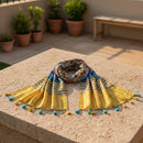 Women's cotton voile printed tassel scarf for everyday fashion