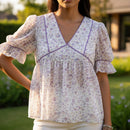 Women's floral print chiffon blouse for casual everyday wear