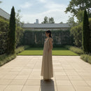 Women's sleeveless backless maxi tank dress with a flowing silhouette