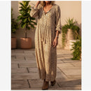 Women's V-neck printed maxi dress for casual everyday wear